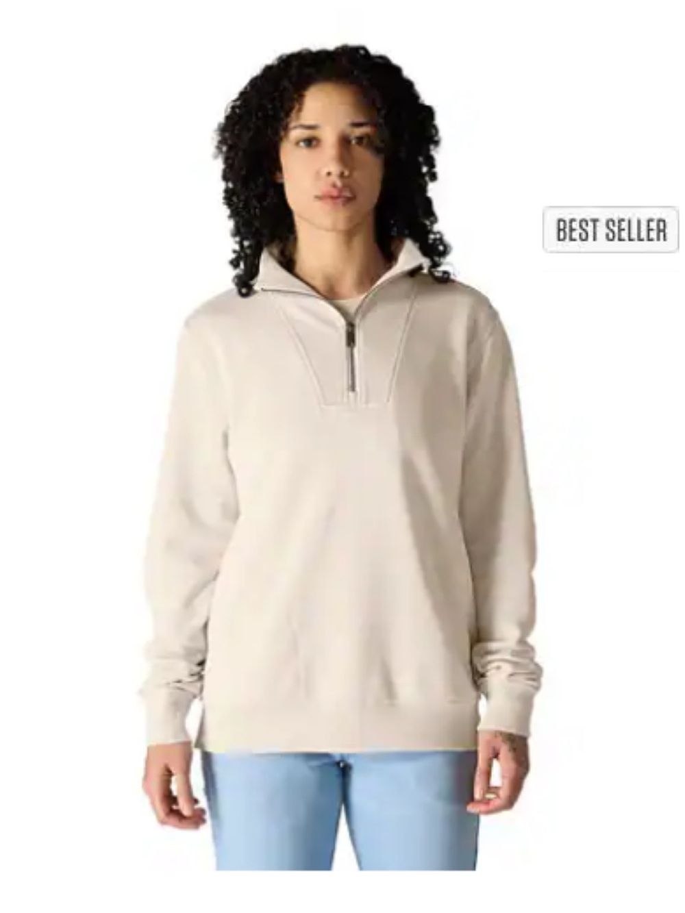 Carhartt Tencel Fiber Series Women's Half-Zip Pullover Sweatshirt Cream Medium